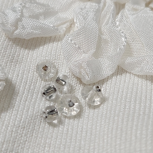 Ruby Red Woman Cream Beaded Floral Women's Sleeveless Top - Picture 13 of 16